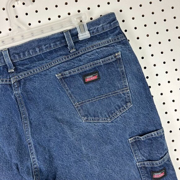 Dickies Work Wear Baggy Jean Shorts Sz 40 Blue Grunge Jorts Wide Leg‎ Skate Y2K - Picture 3 of 6